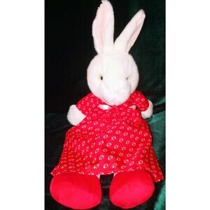 Mrs Rabbit Plush Full Body Hand Puppet W/ Red Dress The Puppet Company 18" EUC
